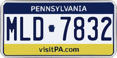 PA license plate MLD7832