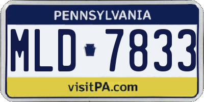 PA license plate MLD7833