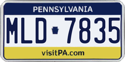 PA license plate MLD7835