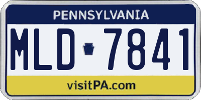 PA license plate MLD7841