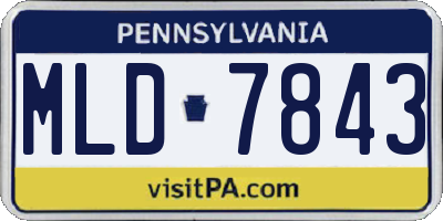 PA license plate MLD7843