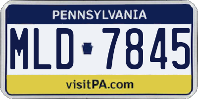 PA license plate MLD7845