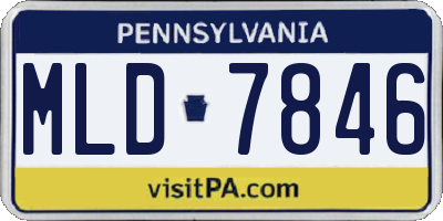 PA license plate MLD7846