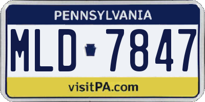 PA license plate MLD7847