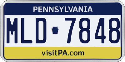 PA license plate MLD7848
