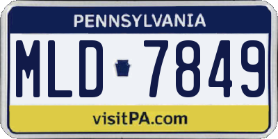 PA license plate MLD7849