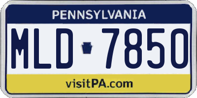 PA license plate MLD7850