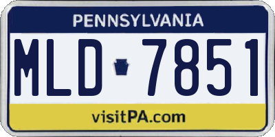 PA license plate MLD7851