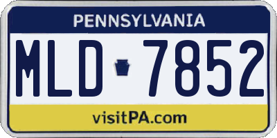 PA license plate MLD7852