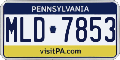 PA license plate MLD7853