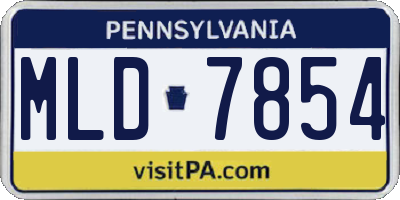 PA license plate MLD7854