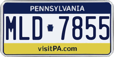 PA license plate MLD7855