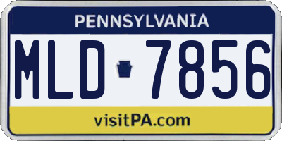 PA license plate MLD7856