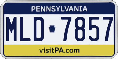 PA license plate MLD7857