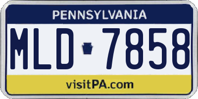 PA license plate MLD7858