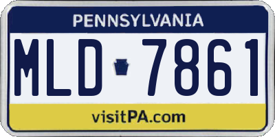 PA license plate MLD7861