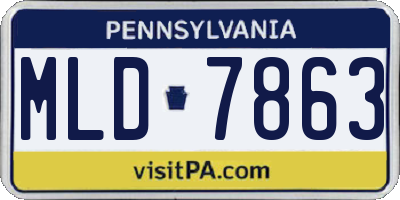 PA license plate MLD7863