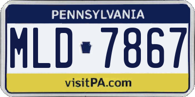 PA license plate MLD7867
