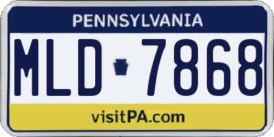 PA license plate MLD7868
