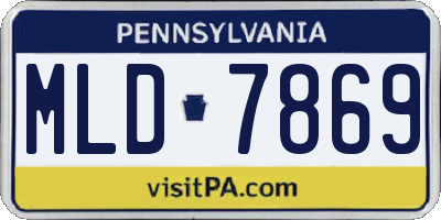PA license plate MLD7869