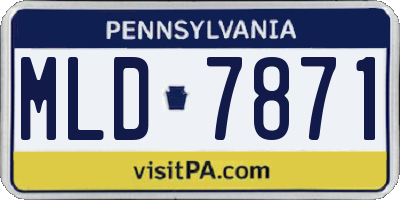 PA license plate MLD7871