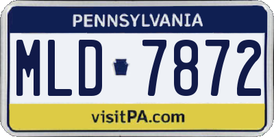 PA license plate MLD7872