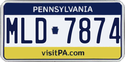 PA license plate MLD7874
