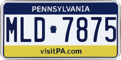 PA license plate MLD7875