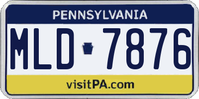 PA license plate MLD7876