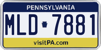 PA license plate MLD7881