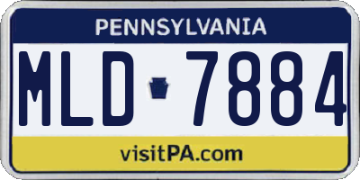 PA license plate MLD7884