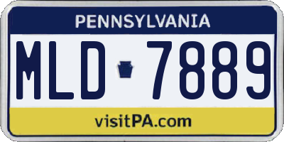 PA license plate MLD7889
