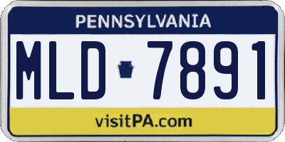 PA license plate MLD7891