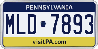 PA license plate MLD7893