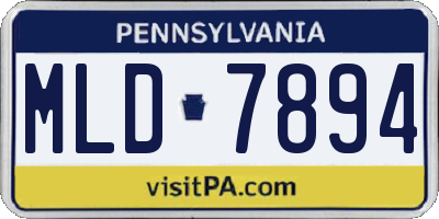 PA license plate MLD7894