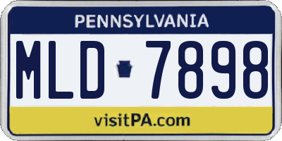PA license plate MLD7898