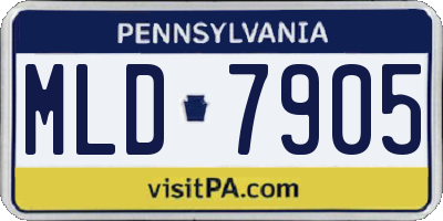 PA license plate MLD7905