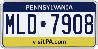 PA license plate MLD7908