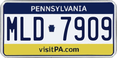 PA license plate MLD7909