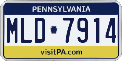 PA license plate MLD7914