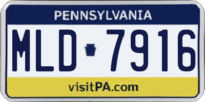 PA license plate MLD7916