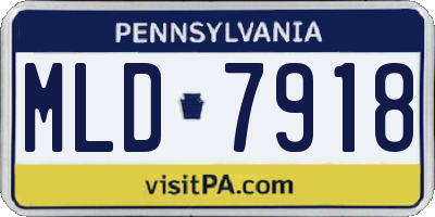 PA license plate MLD7918