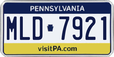 PA license plate MLD7921