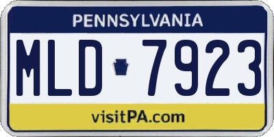 PA license plate MLD7923