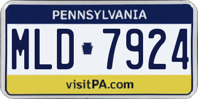 PA license plate MLD7924