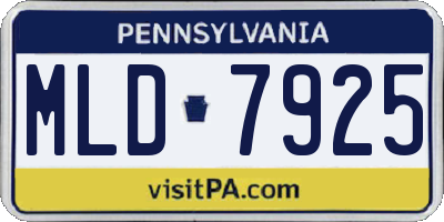 PA license plate MLD7925