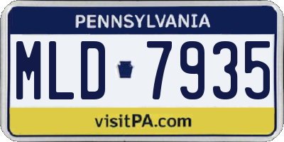 PA license plate MLD7935
