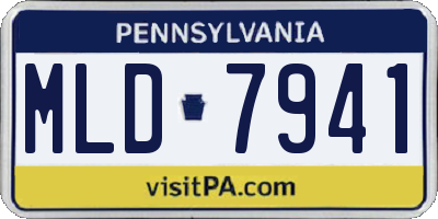 PA license plate MLD7941