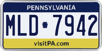 PA license plate MLD7942