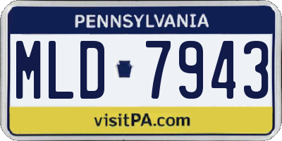 PA license plate MLD7943
